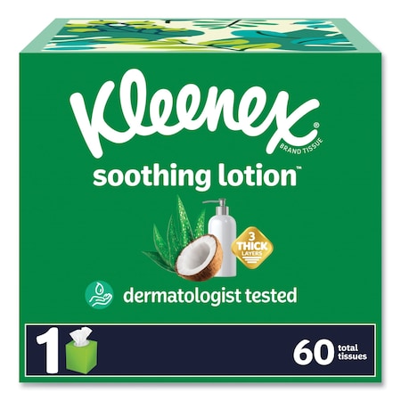 KLEENEX 54271 Soothing Lotion 3 Ply Facial Tissues, 60 Sheets, 27 PK