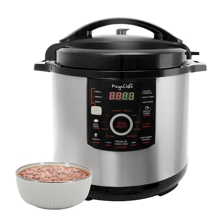 MEGACHEF MCPR-3500 12 Quart Steel Digital Pressure Cooker with 15 Presets and