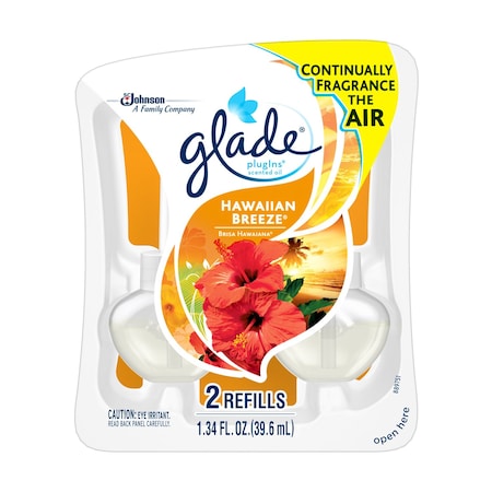 GLADE 21749 Plug-Ins Hawaiian Breeze Scent Air Freshener Oil Refill 1.34 oz