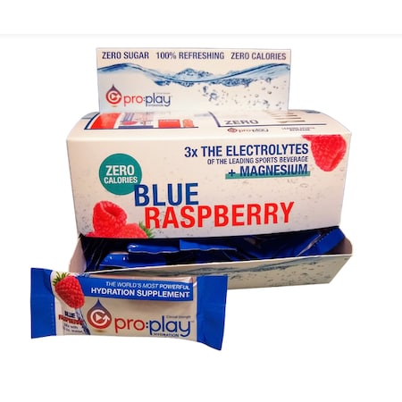 HYDRATION HEALTH PRODUCTS 40124 Pro:Play Blue Raspberry Stick Packs, PK 50