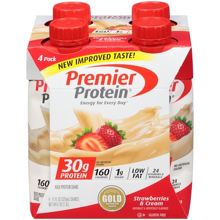 PREMIER PROTEIN P2A010304IS0301 Protein Shake Strawberries & Creme 11 fl. oz.,