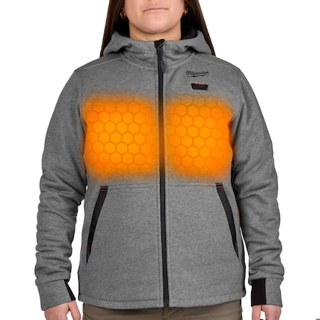 MILWAUKEE TOOL F200G-212X Women's Heated Hoodie, Up to 8 hours Time, Zipper - MILWAUKEE TOOL