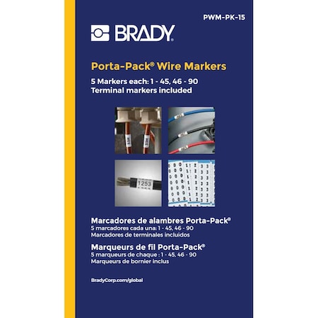BRADY PWM-PK-15 Porta-Pack Wire Marker Book Repositionable Vinyl Cloth Legend: