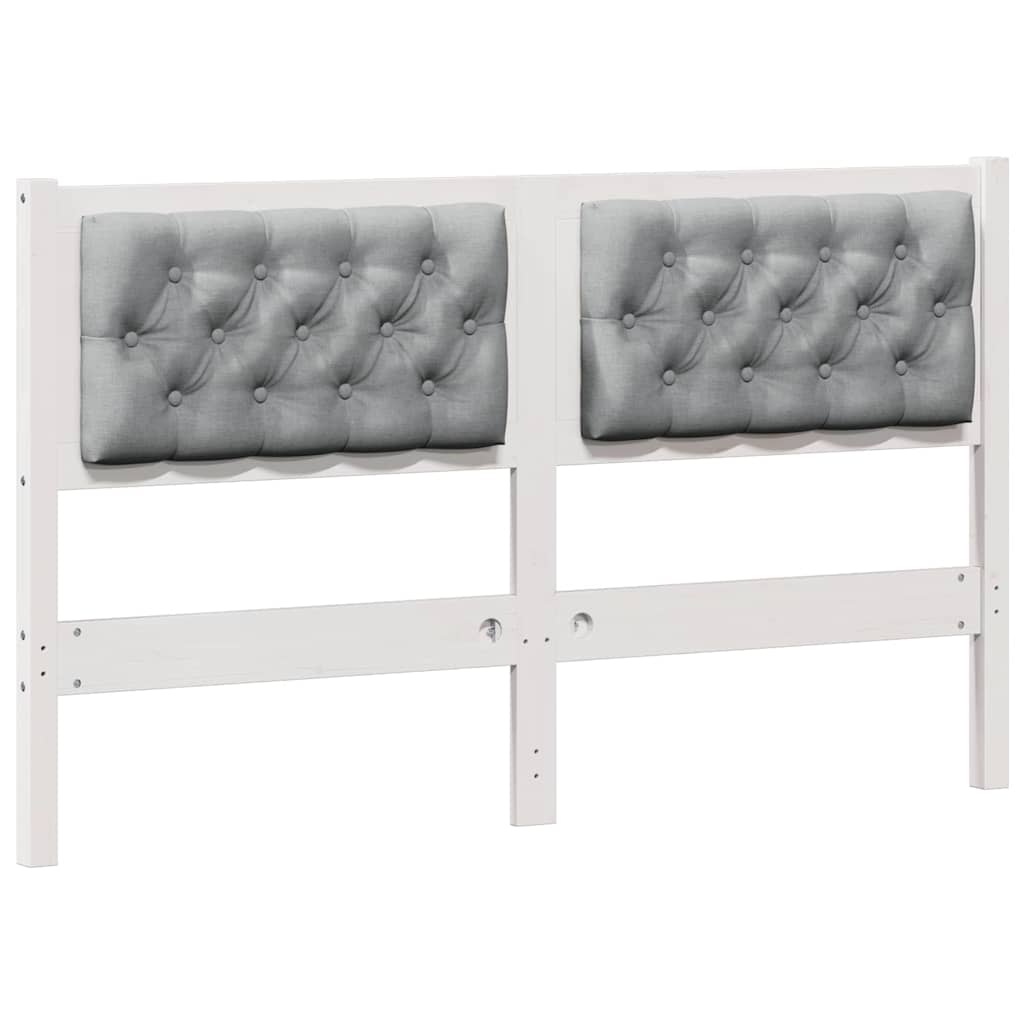 vidaXL Kopfteil Sonstiges Weiß und Hellgrau 150 cm Massivholz Kiefer Image