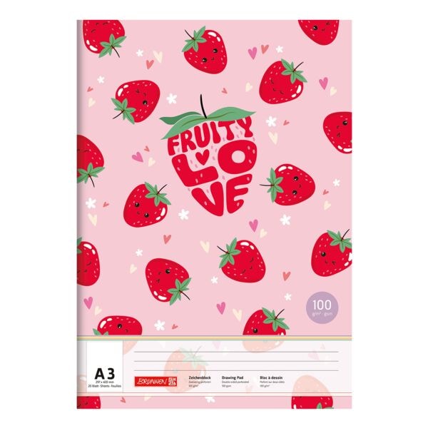 Brunnen Zeichenblock A3 »Fruity Love« 20 Blatt, 29.5x39.8 cm Image