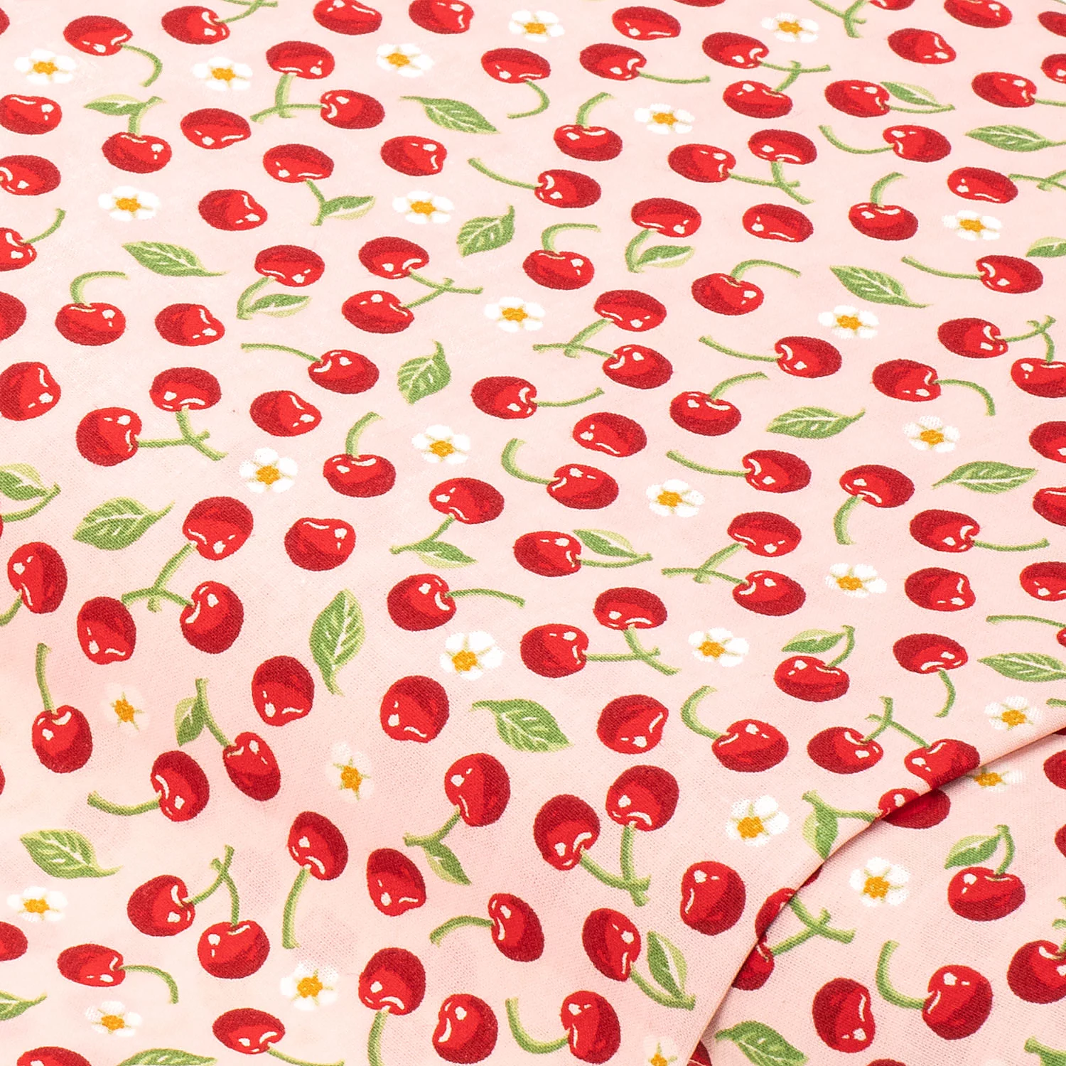 Baumwollstoff Kirschen Mona, rosa-color