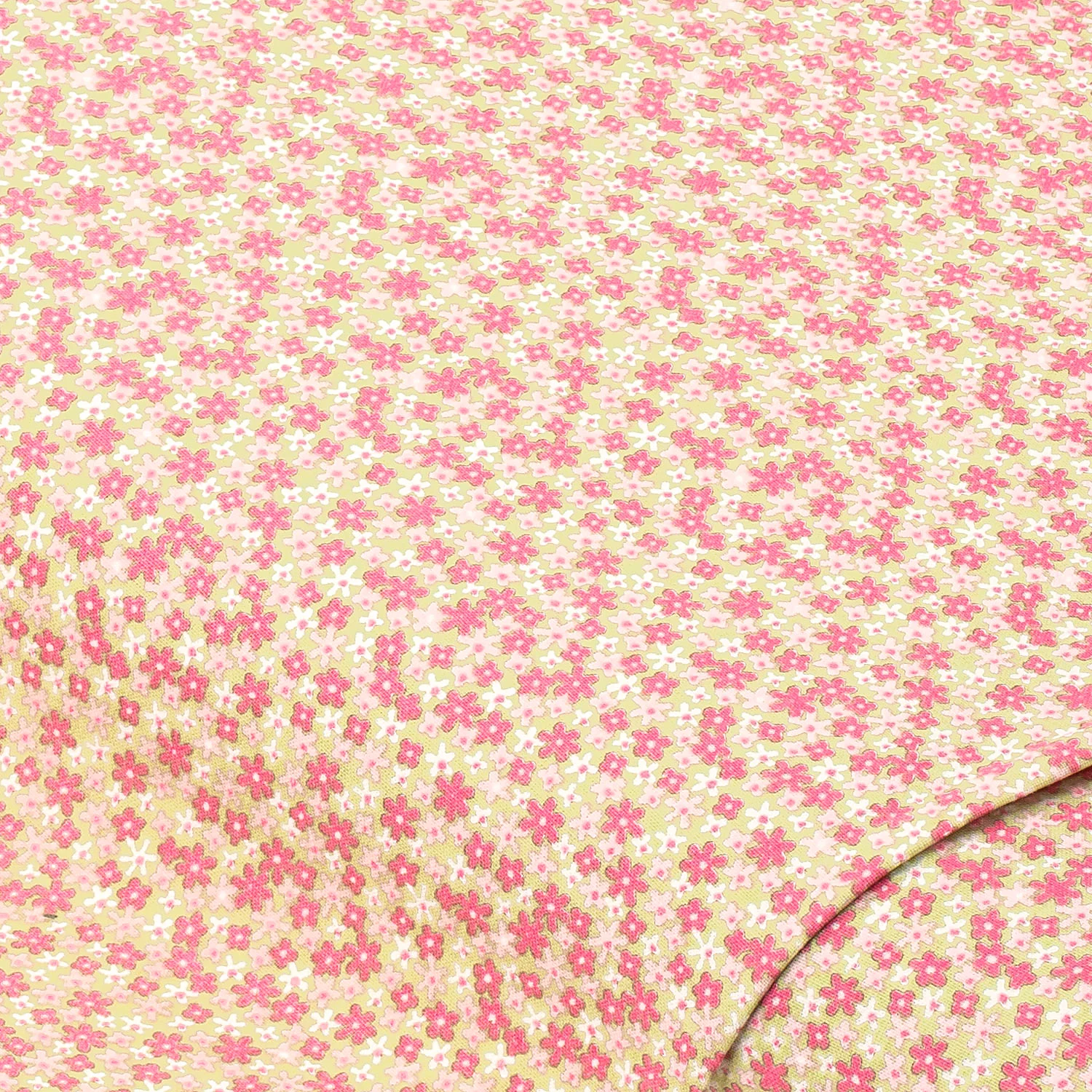 Baumwollstoff Millefleurs Mona, grün/pink