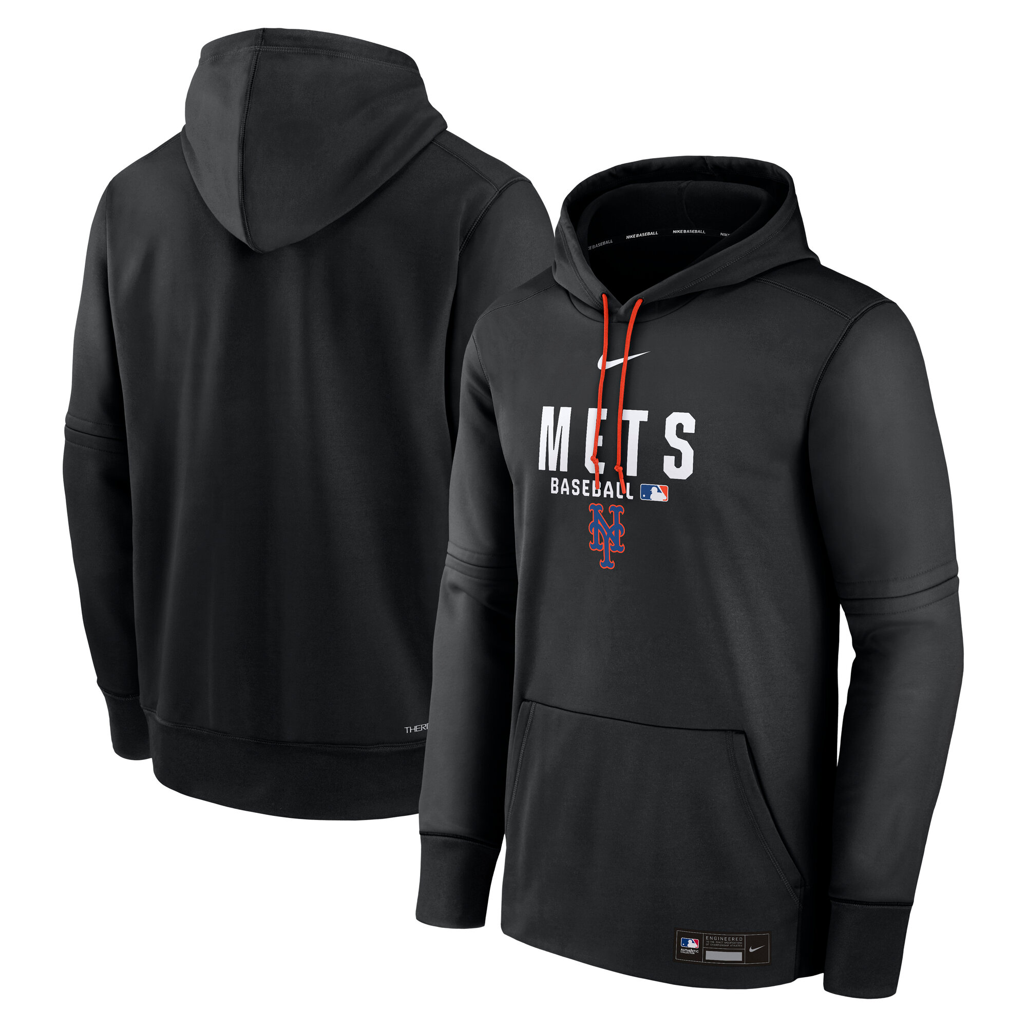 New York Mets Nike Authentic Therma Fleece Pullover Hoodie – Herren Image