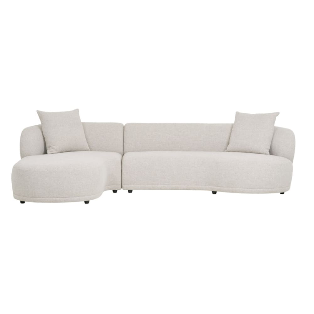 Canapé d'angle droit en tissu beige