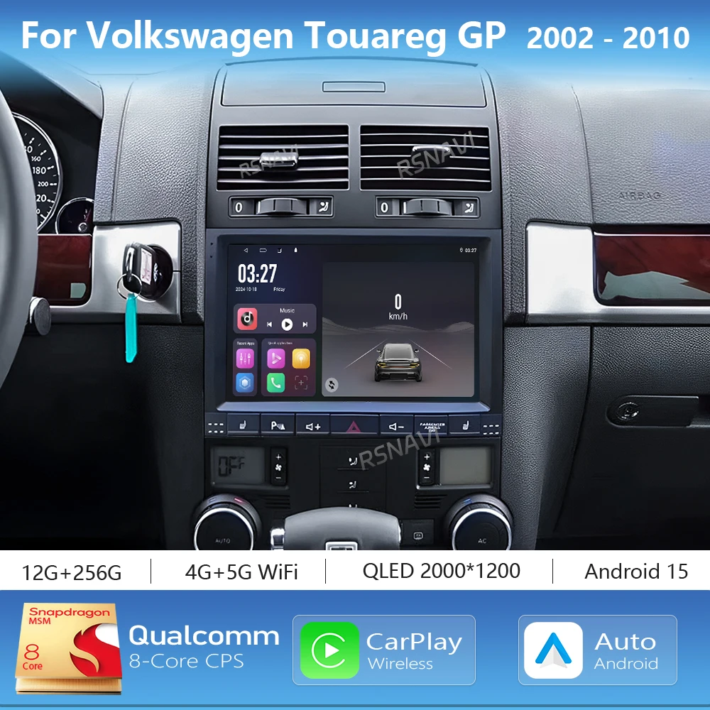 Android 15 Carplay Auto 2K Bildschirm Auto Radio Multimedia Player Für Volkswagen Touareg I 1 GP 2002-2010 2 din Autoradio Stereo Image