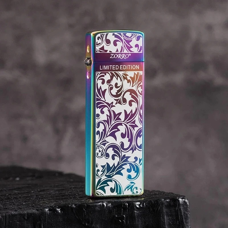 ZORRO Classic Grinding Wheel Ignition Oil Feuerzeug, tragbar, schlank, offene Flamme, winddicht, kompaktes Feuerzeug, Herrengeschenk Image