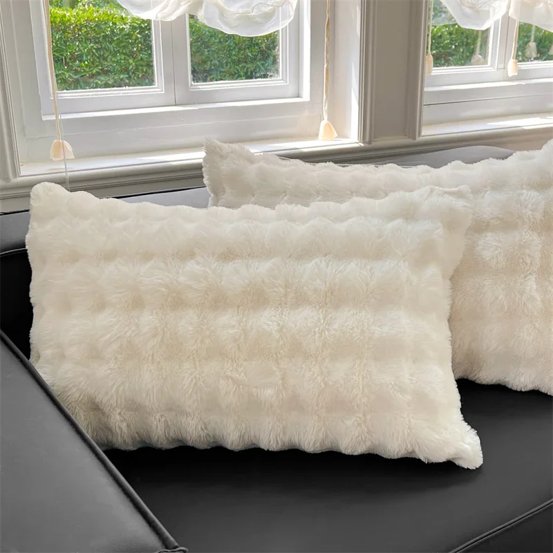 2024 neue Winter Klasse A Kaninchen Plüsch Einzel Kissenbezug Milch Plüsch Schnee Plüsch Schlafsaal Einzel Kissen Fall Image