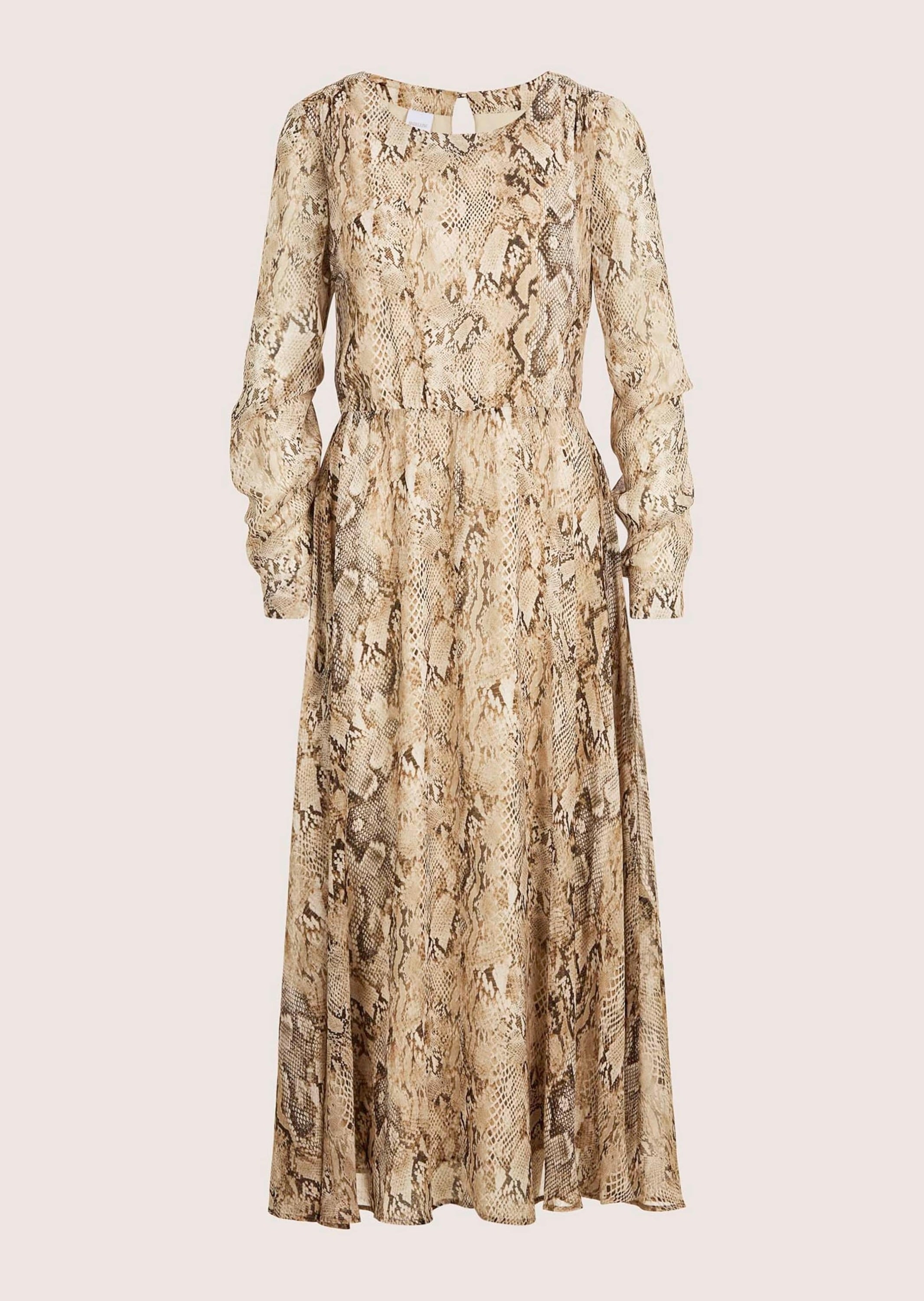 Sommerkleid MADELEINE "Maxikleid Elegantes Kleid mit Animal-Print", Damen, Gr. 40, N-Gr, beige (caramel, taupe), Obermaterial: 100% Polyester PES., Kleider Sommerkleid