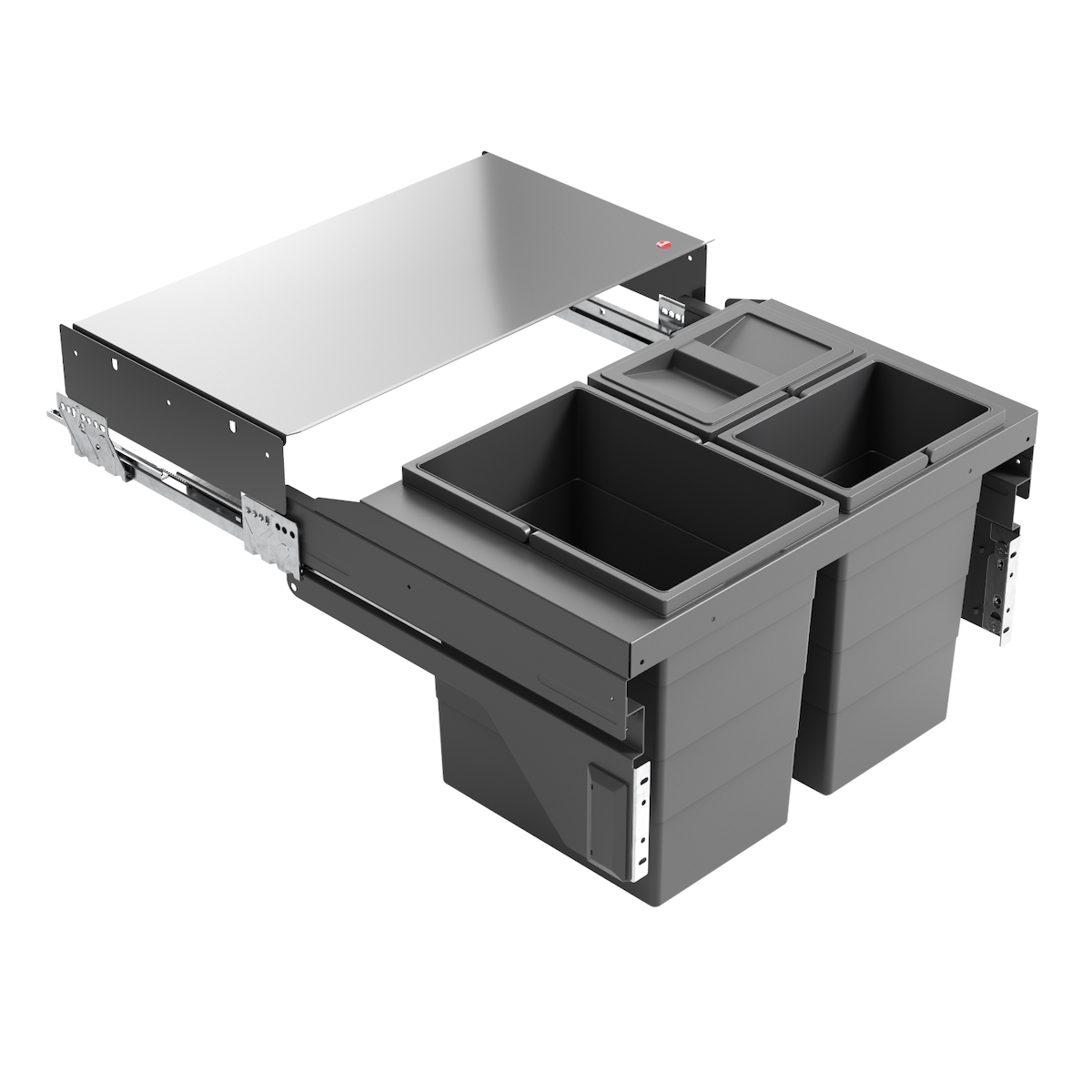 Hailo Abfallsammler 3610961 CS Slide Cargo-Soft Short 2x 10 + 20 Liter dunkelgrau Image