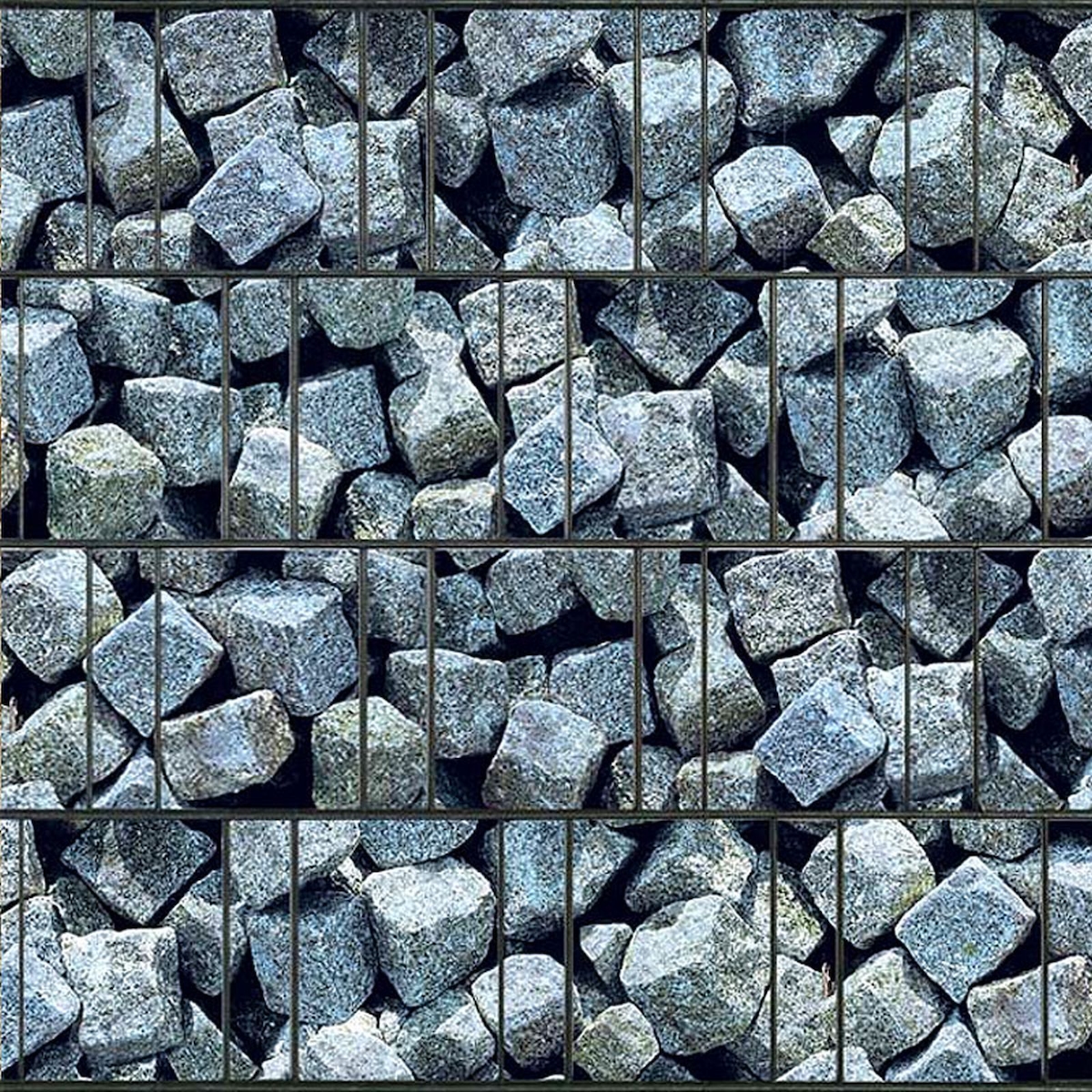 zaun|zu® Sichtschutz Granitwürfel bedruckter Sichtschutz 2,5m x 2,0m Image