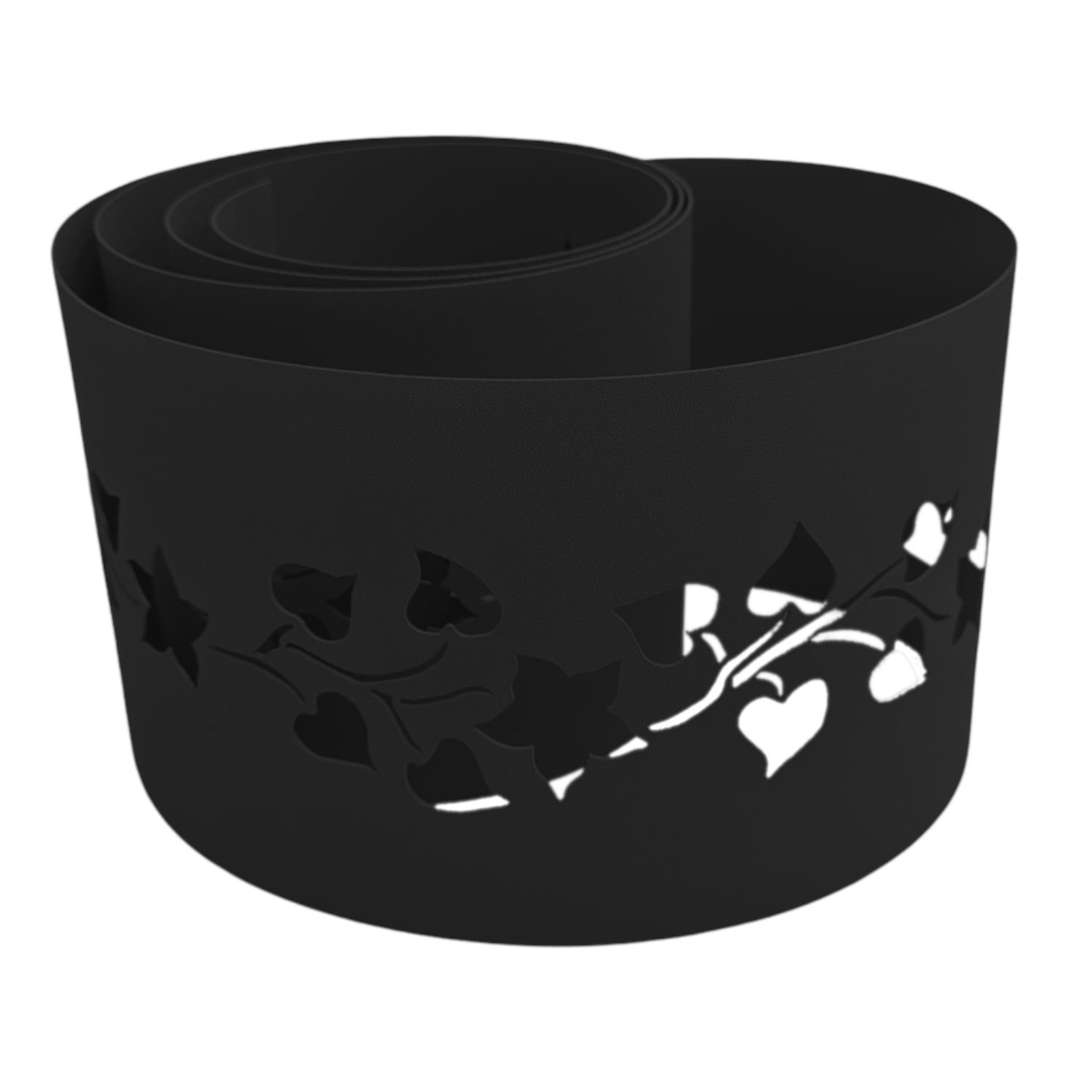 zaun|zu® Sichtschutz zaun|zu PREMIUM Dekor Floral #2 Sichtschutz Schwarz 2,55m Image