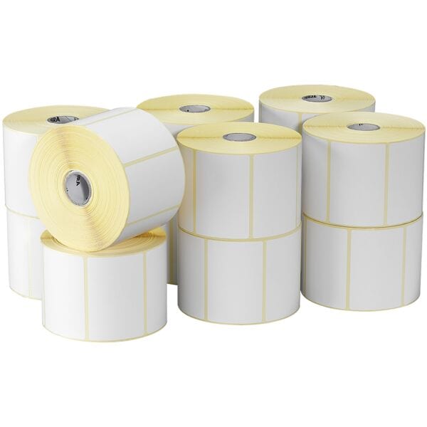 Zebra Etikettenrollen für Etikettendrucker 57,0x76,0 mm 12 Rollen je 930 Etiketten weiß Image