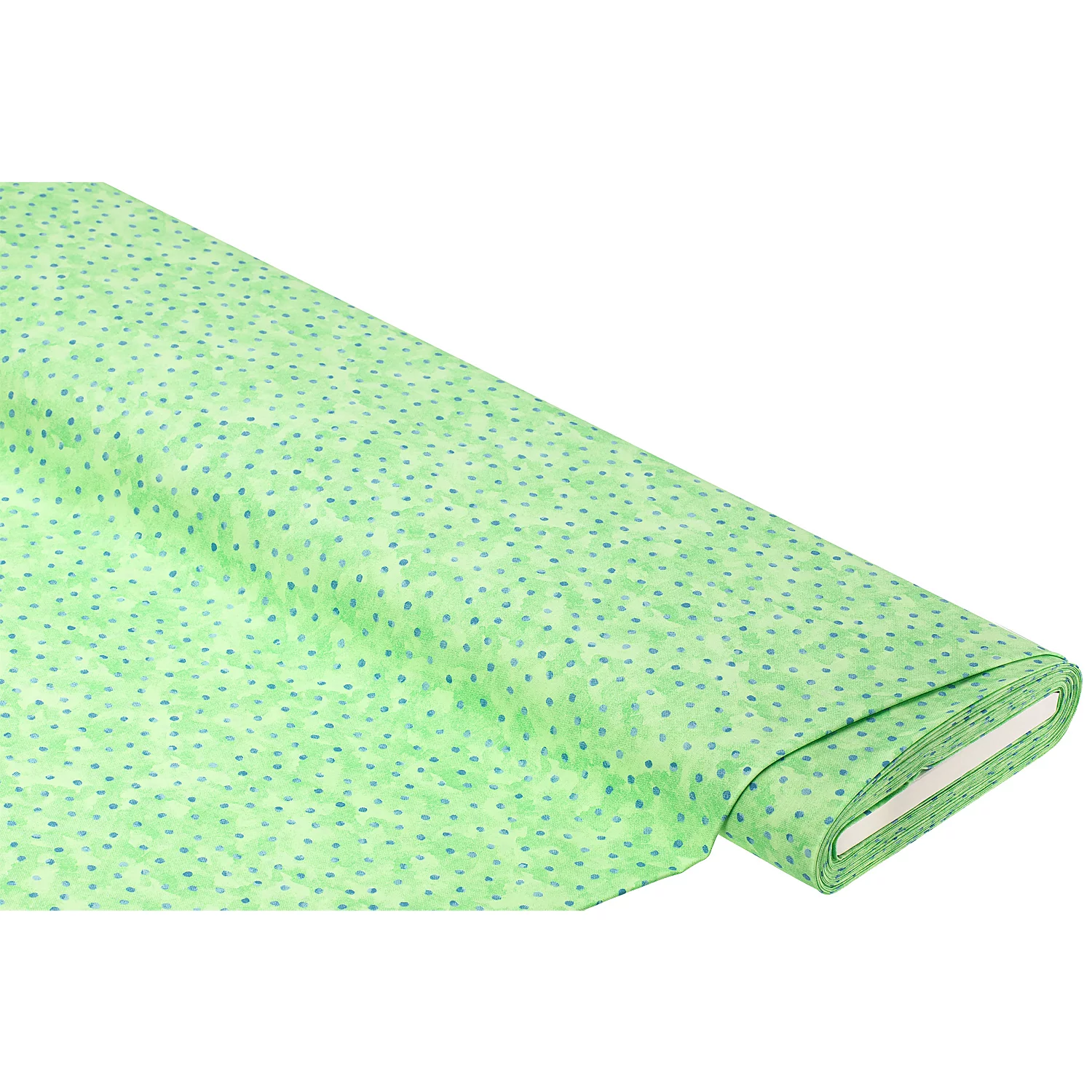 Baumwollstoff Batik-Punkte Mona, blau/grün