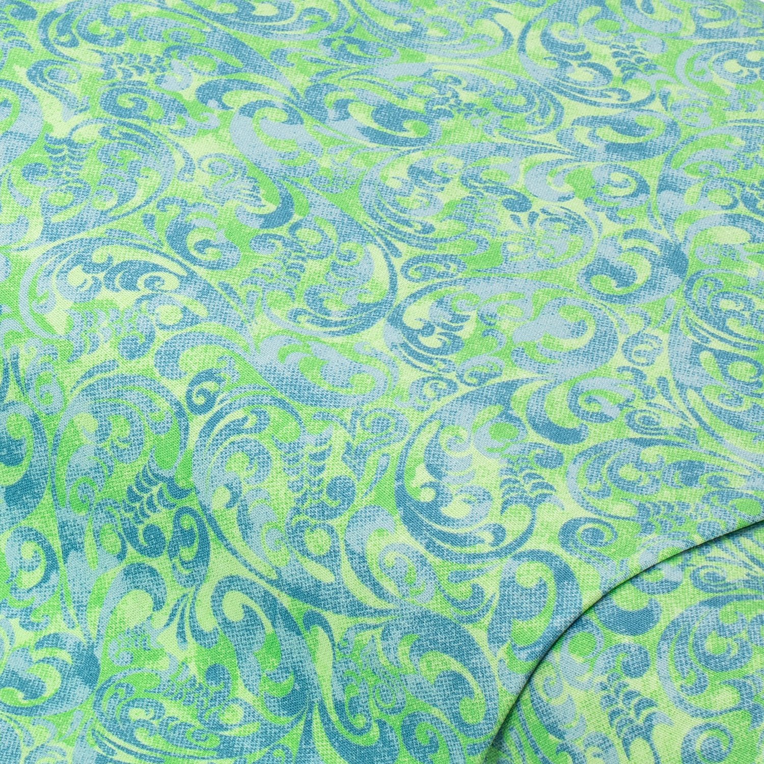 Baumwollstoff Batik-Ornament Mona, blau/grün