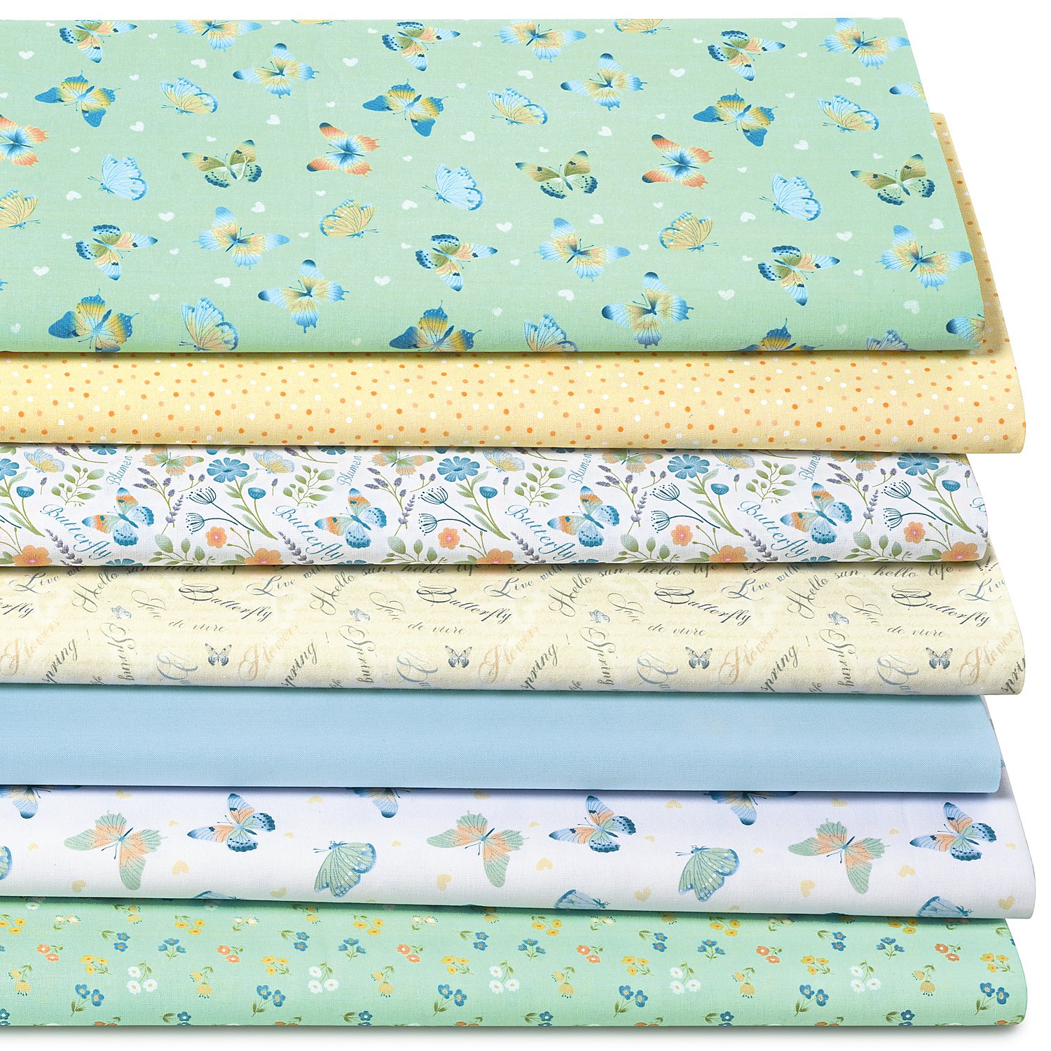 Patchwork- und Quiltpaket „pastel spring“, grün-color