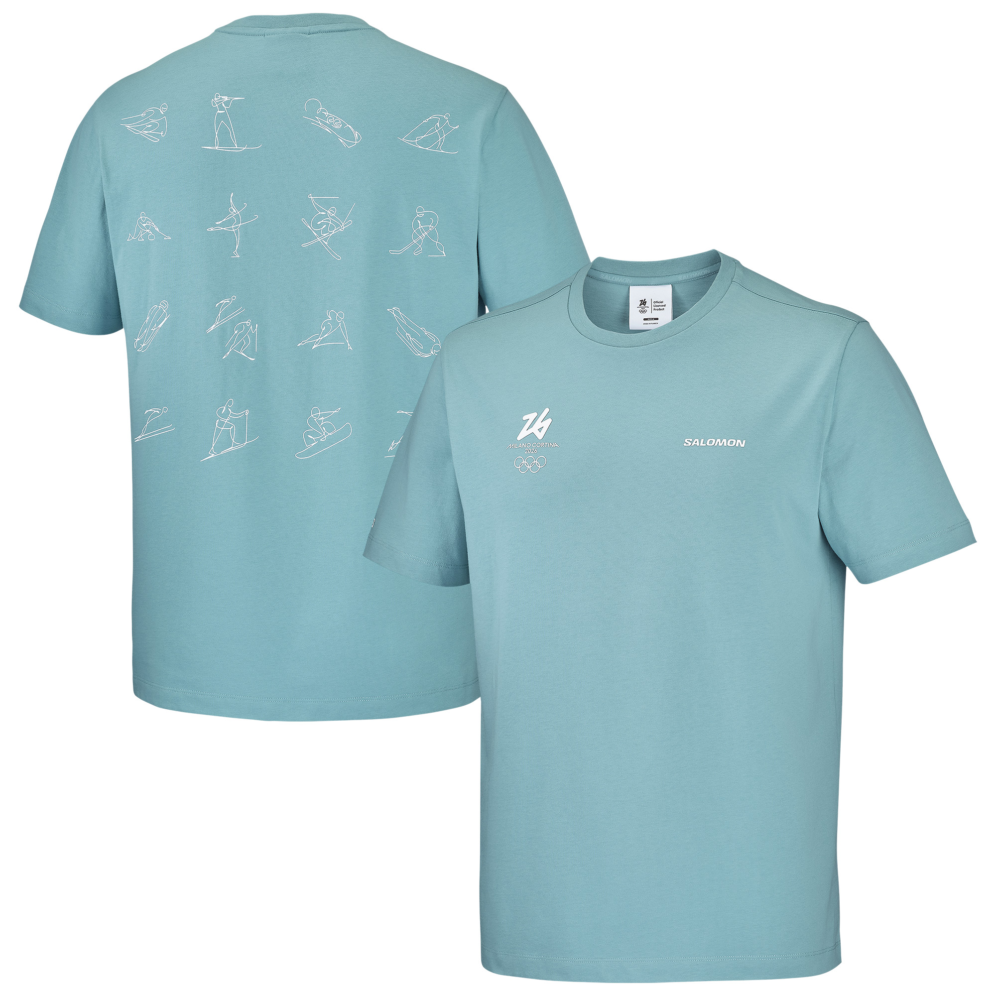 Olympische Spiele Mailand Cortina 2026 – Salomon Look of the Games T-Shirt – Blau – Unisex Image