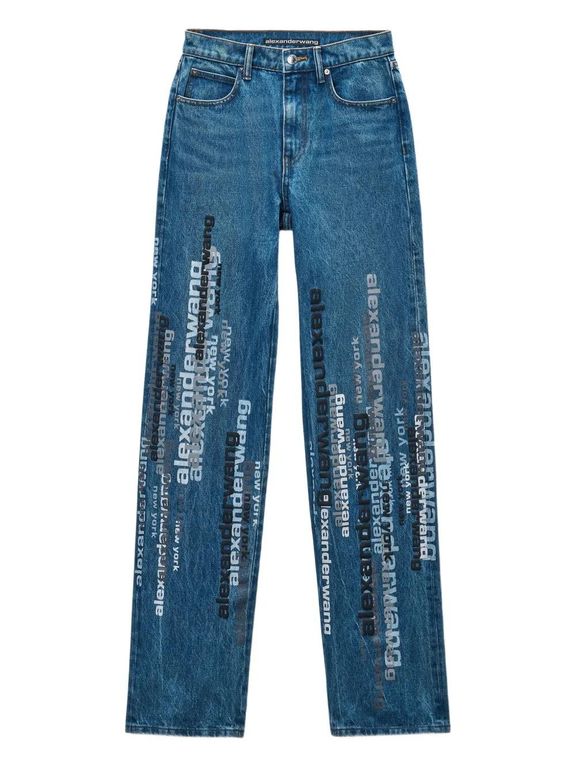 Logo-Print Jeans - Blue - Alexander Wang Jeans