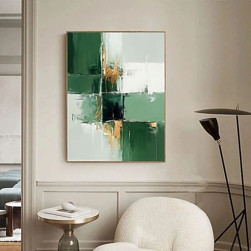 dipinto a olio verde originale dipinto astratto fatto a mano dipinto con texture dorata minimalismo arte murale verde grande arte strutturata 3d verde dipinto su tela moderno verde