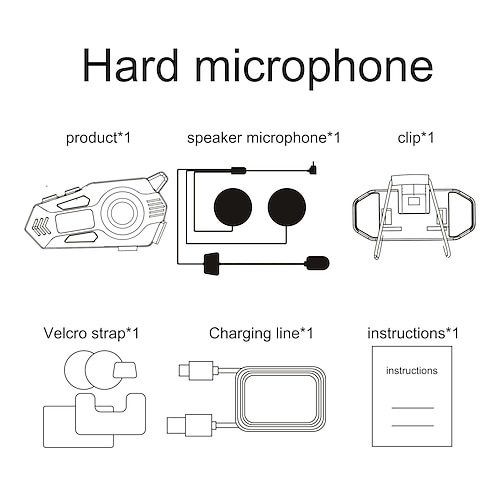 Auricolare Bluetooth per casco K09 con connettività intelligente multi-dispositivo, walkie-talkie in tempo reale, radio FM, riduzione del rumore, auricolare impermeabile per ciclismo