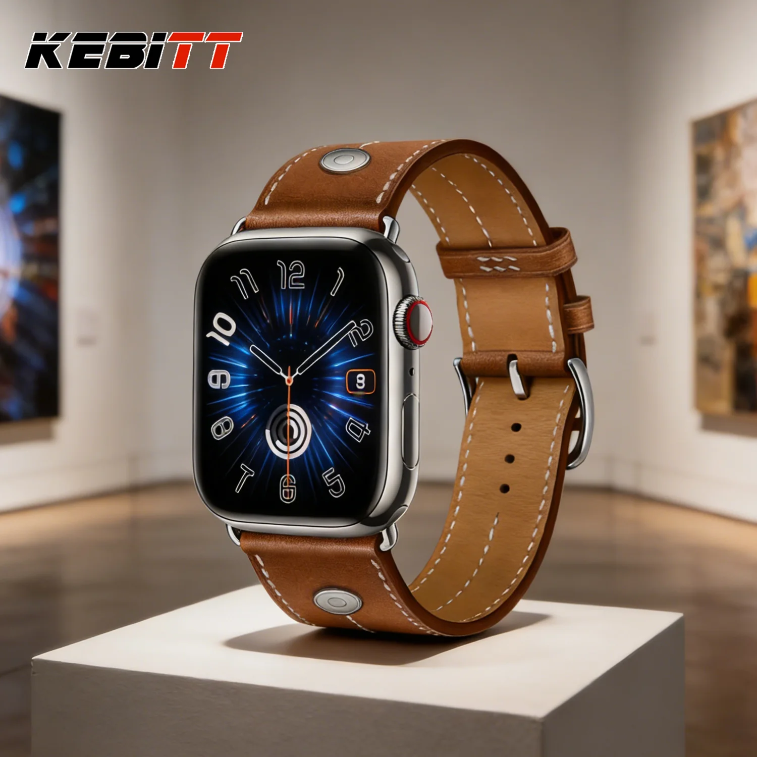 Kebitt Hochwertiges Rivet-Stil-Armband für Apple Watch Serie 11 Ultra3 2 10 9 8 7 6, Armband Iwatch-Armband 46 mm 42 41 mm 49 mm Image