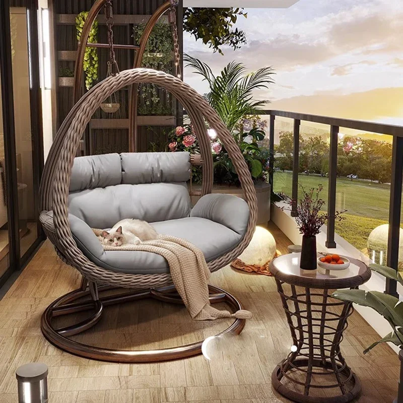 Balkon Korb Schaukel Stuhl Rattan Hängen Innen Hängematte Schaukel Stuhl Schaukel Ei Muebles Jardin Außen Y Terraza Möbel