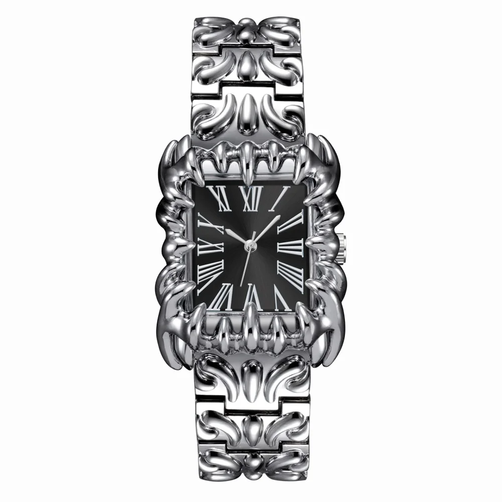 Neue Uhr für Männer und Frauen Klaue Design Alabaster Uhren Y2K Platz Römische Ziffer Quarz Armbanduhren Geschenk Relogio Dropshipping Image