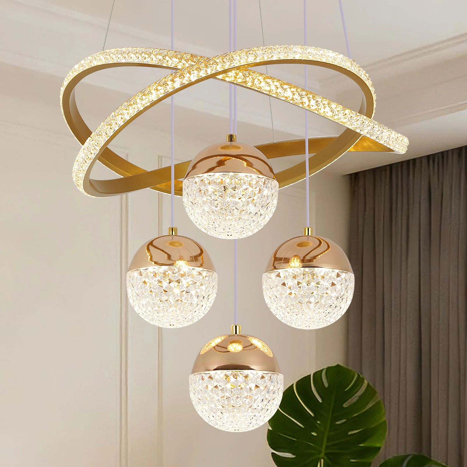 Moderne led Kronleuchter Beleuchtung Drei LED Farben Nordic Restaurant Beleuchtung Wohnzimmer Kronleuchter Hängen Lampe Beleuchtung Leuchte