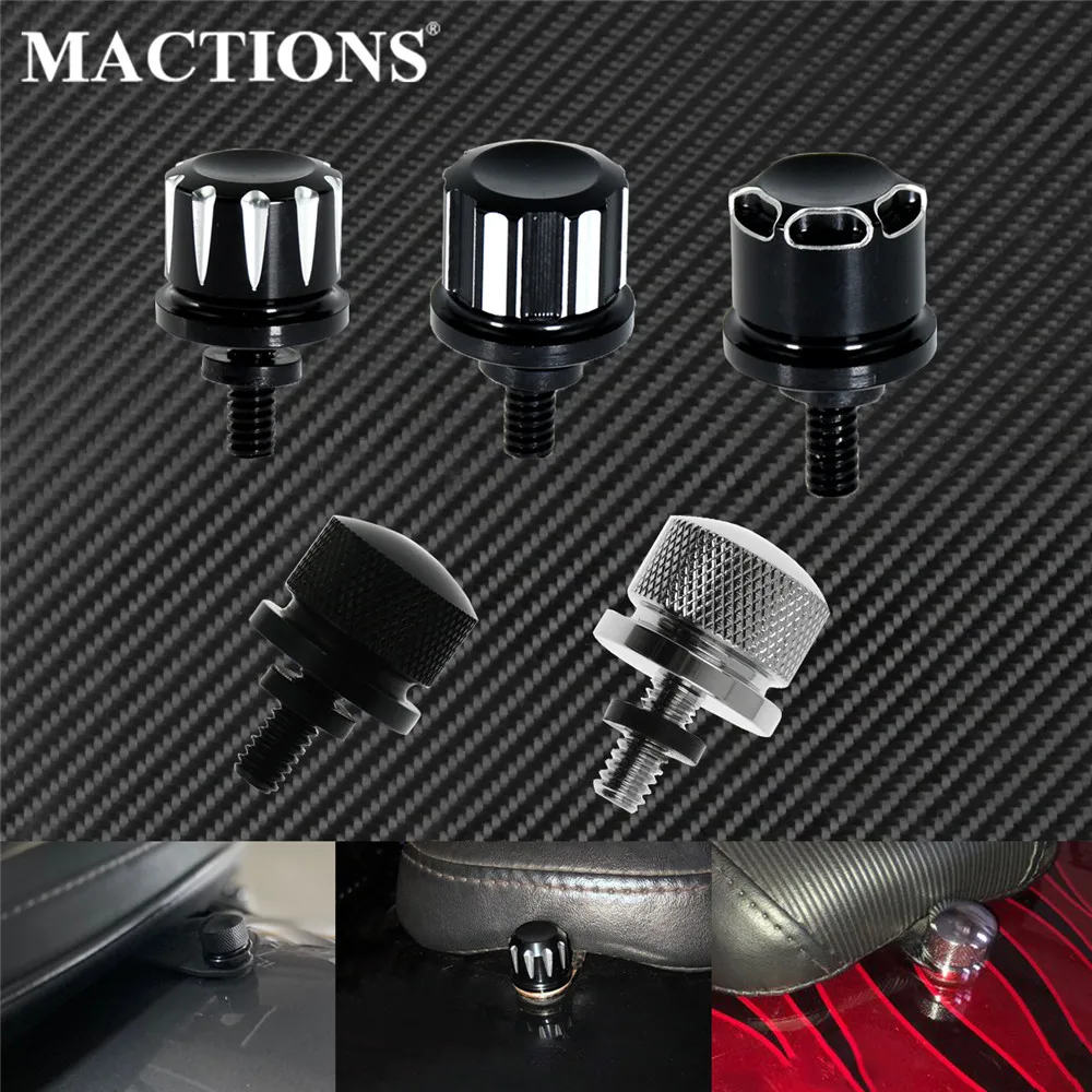 Motorrad Schwarz/Chrom Sitzschraube Tab Schraube Für Harley Touring Road King Street Glide Softail Dyna Sportster XL Street Bob 96-19