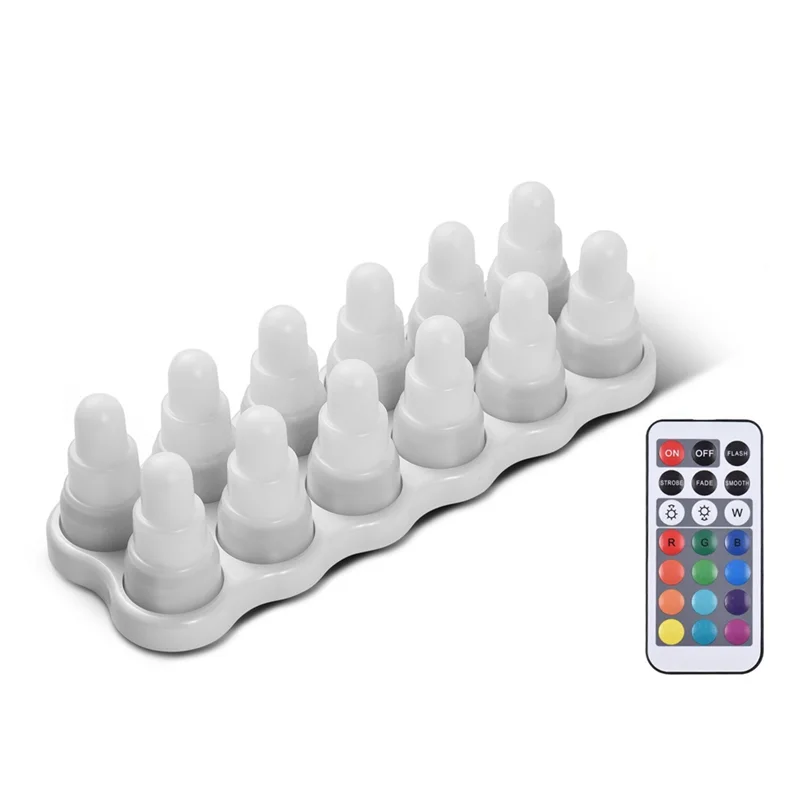 A66Z Wiederaufladbare RGB LED Tee Wachs Licht Elektronische Tee Kerze Lampe Atmosphäre Dekorativ Für Hochzeit, Wohnkultur EU Stecker Image