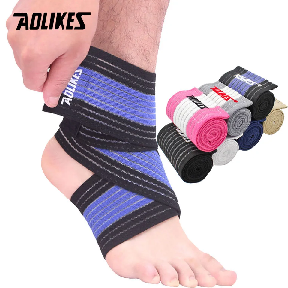 AOLIKES 1PCS Professionelle Sport Dehnung Wraps Bandagen Elastische Knöchel Unterstützung Pad Schutz Knöchel Bandage Schutz Gym Schutz Image