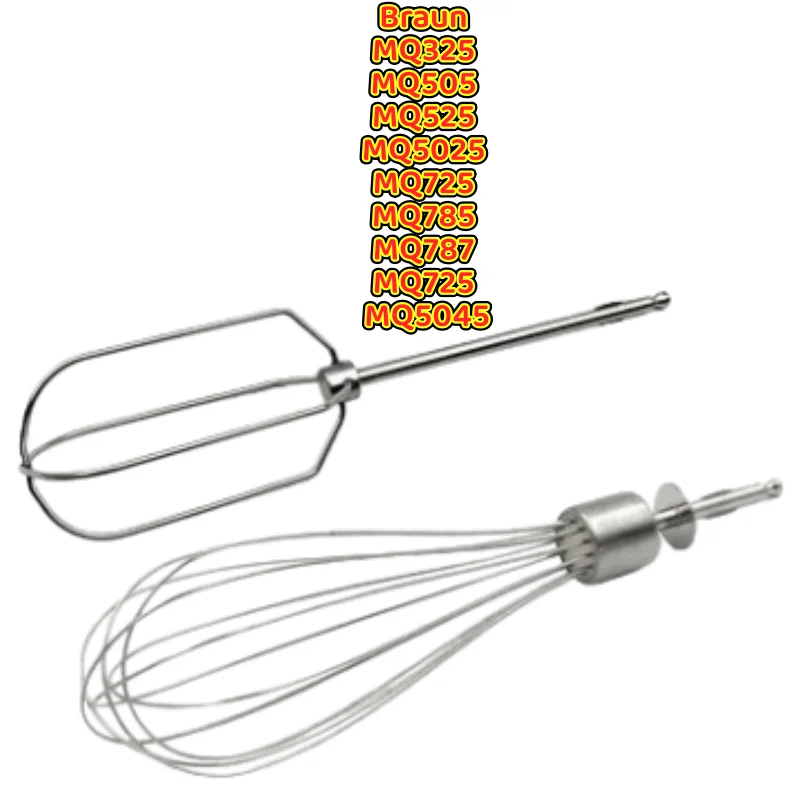 1 Paar 4-Draht+12-Draht 304 Mixer-Schneebesen für Braun MQ325 MQ505 MQ525 MQ5025 MQ725 MQ785 MQ787 MQ725 MQ5045 Ersatz Image