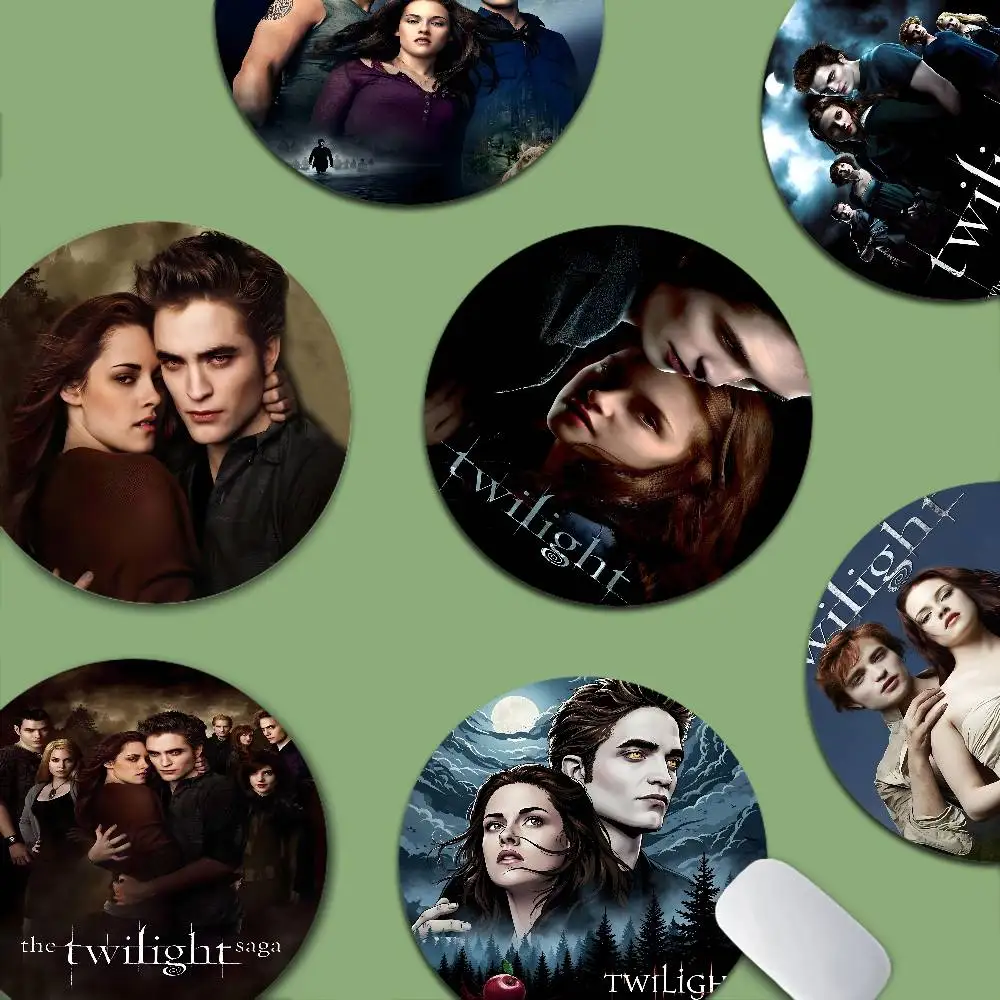 The Twilight Saga Edward Cullen Vampire Rundes Gaming-Mauspad XS, kleines Mauspad für Gamer, Desktop-Dekoration, Büro-Mauspad Image