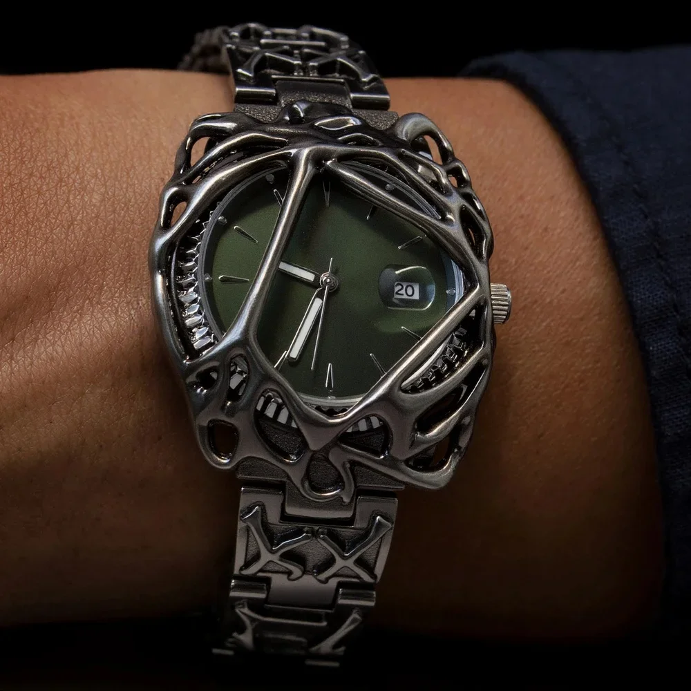 Y2k Schwarz Grün Zifferblatt Unisex Quarzuhr Männer Antike Alabaster Stil Männer Uhr Hohe Qualität Original Einzigartige Kreative AAA Uhr