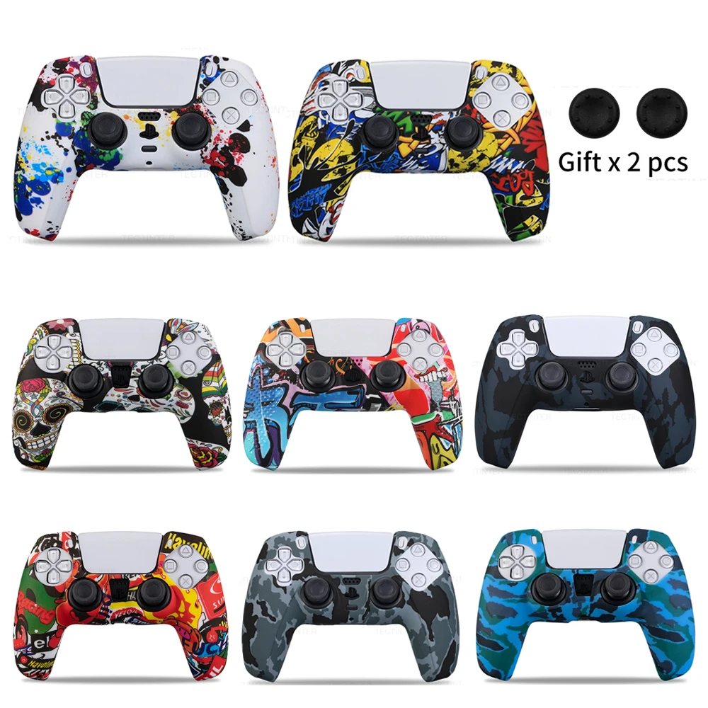 Silikon-Schutzhülle für PS5-Controller Zubehör Gummi-Hülle für PS5 Slim Gamepad Joysticks Daumengriffe Kappen Image