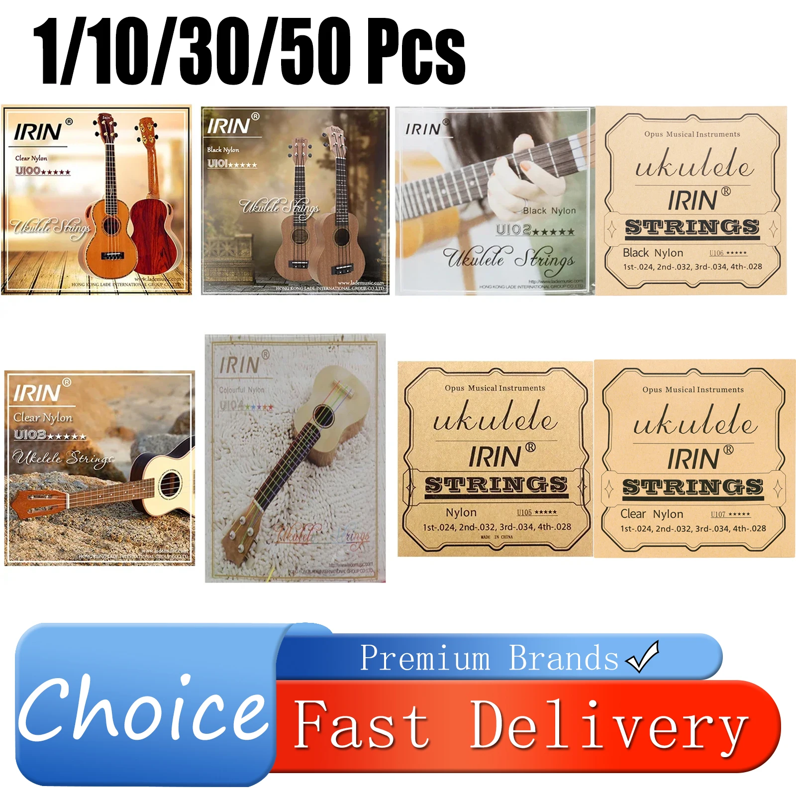 1/10/30 Stück IRIN Ukulele Saiten 4 Saiten Hawaiianische Gitarre Ukulele Nylonsaiten Anfänger Professionelles Ukulele Zubehör Image