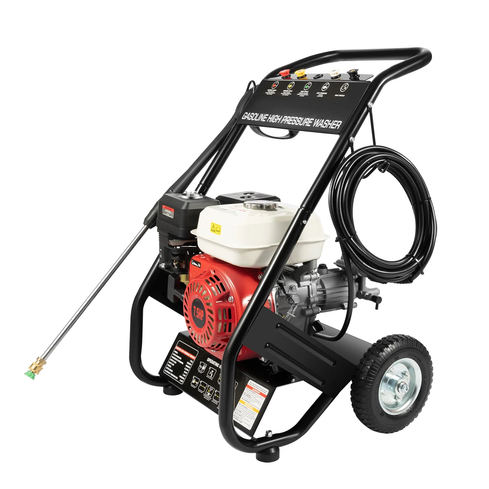 Leistungsstarker Gasdruckreiniger mit 7,5 PS, 2200 PSI mit 5 Düsen für Tiefenreinigung, Auffahrt, Deck, Haus und Auto Image