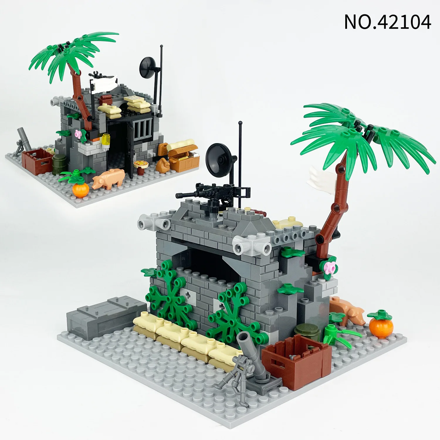 Militär Armee Soldaten Zweiter Weltkrieg WW2 Soldaten Bunker Modell Bausteine Spielzeug für Kinder Geschenk Image