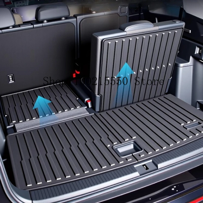 Zubehör Für Volkswagen Teramont PRO 2025, Auto Hinten Stamm Fracht TPE Stamm Matte Boden Tablett Hinten Sitz Rückenlehne Pad Auto Image