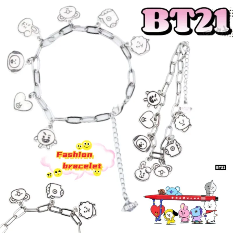 BT21 RJ Koya Shooky Chimmy Modisches Persönlichkeitsarmband für Paare, zweidimensionales, hochwertiges, verstellbares Armband, Weihnachtsgeschenk Image