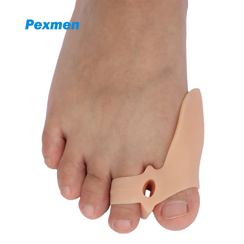 Pexmen 2/4 Stück Gel-Bunion-Kissen-Schutz, Sport-Bunion-Pad, Zehen-Abstandshalter-Set, Bunion-Korrektor mit Trenner für große Zehen Image