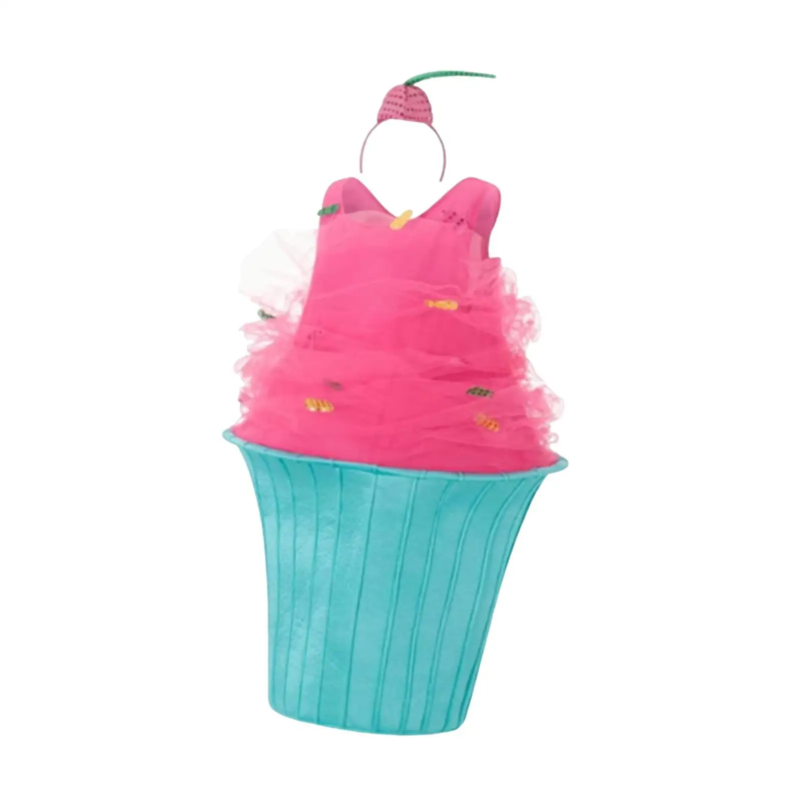 Cupcake-Kostüm mit Hut, Polyester, Cosplay-Anzug, Outfits für Ostern, Bar, Damen und Herren Image