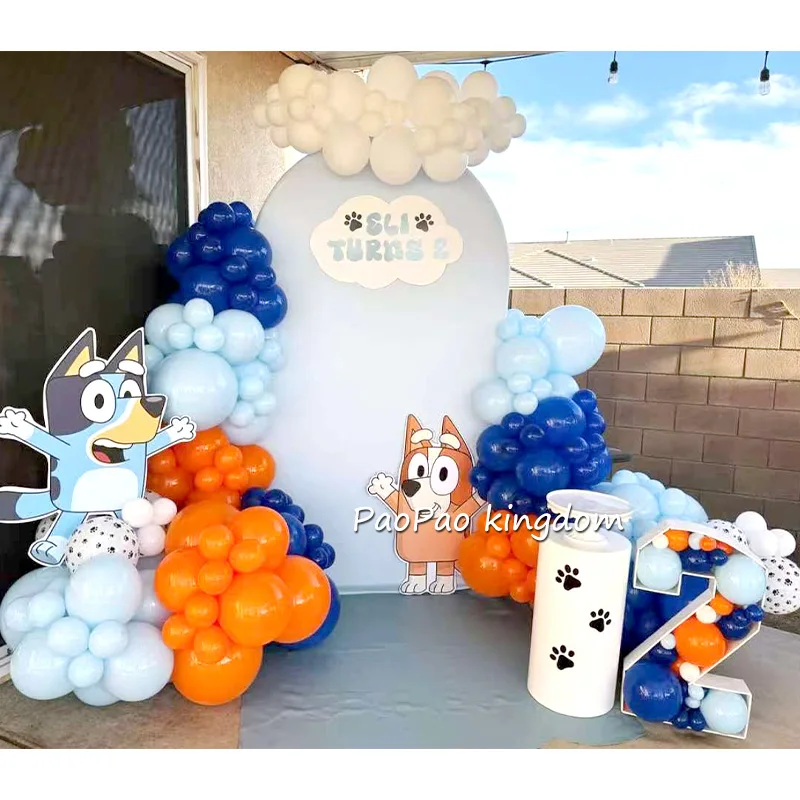 Bluey Bingo Themen-Folienballons Bogen-Girlanden-Set Latexballons Zahlenballons Geburtstag Babyparty Dekoration Geschenk Spielzeug Image