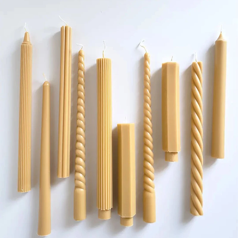 Säule Kerze Acryl Form Easy Release Lange Streifen Wachs Form Pc Kunststoff Kunst Sinn Lange Streifen Kerze Form Hause Tisch Dekorationen Image