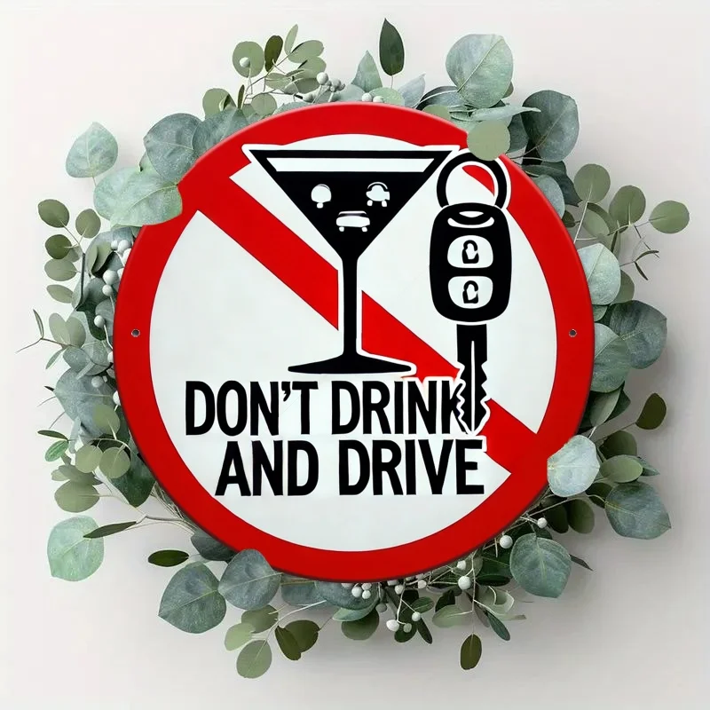 Vintage-Metallschild „Do Not Drink and Drive“ – 19,81 x 19,81 cm, perfekt für Heim-, Bar-, Café- und Restaurantdekoration Image