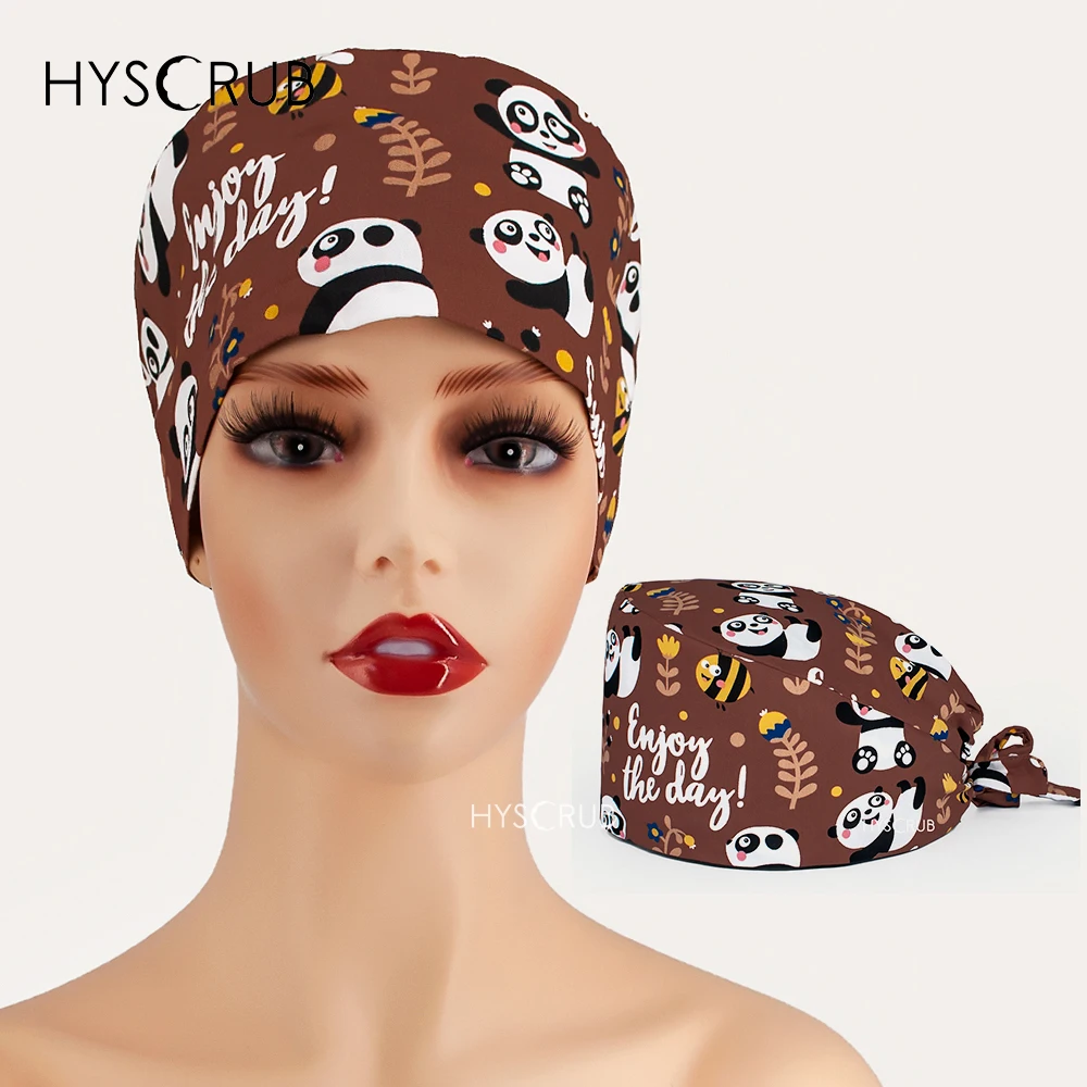 Weiche Mütze, bedruckt, Krankenschwester, schweißabsorbierend, Kopfwickeltuch, chirurgisch, schmutzabweisend, reine Baumwolle, professionelle Mütze Image